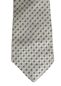 Wilvorst smart tie for boys White with black and white tiny check pattern NEW ek - Picture 1 of 3