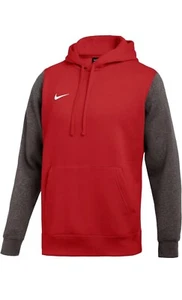 Nike Men's NSW Club Pullover Hoodie | Red/Charcoal Heather Grey | Medium - Picture 1 of 2