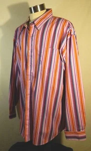 Brooklyn Xpress Long Sleeve Bold Striped Button Shirt Big Mens Size XXXL - Picture 1 of 4