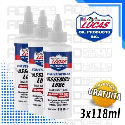 Lucas oil High Performance Assembly Lube Olio Assemblaggi Meccanici 3 x 118 ml