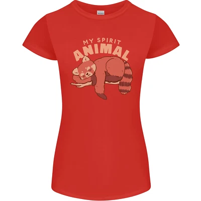Rojo Panda My Spirit Animal Mujer Pequeña Cortar Camiseta - Imagen 1 de 4