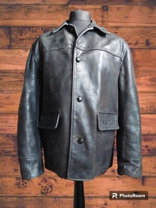 AERO LEATHER "THUNDER BAY" VESTE DES RALLYE CAR JACKET SIZE 44"-50" WOOL LINED - Picture 1 of 24