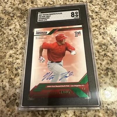 2009 Tristar Prospects Plus Mike Trout Rookie Auto SGC 8 First Year /25 Green - Image 1 of 4