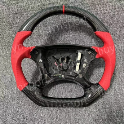 Красный руль из углеродного волокна для Mercedes Benz R230 W219 GLS W211 CLK G55 E55 - Изображение 1 из 4