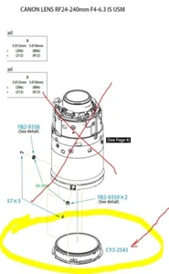 Canon RF 24-240mm F/4-6.3 IS USM Lens - Front, 1st Lens Group Part CY3-2543 - Picture 1 of 2