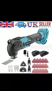 TEETOK Cordless Multi Tool Oscillating Grinder Cutter Grinder Saw +2 Battery - Bild 1 von 10