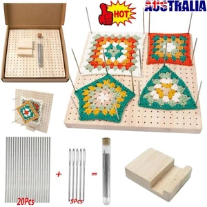 2024 Crochet Blocking Board with 25 Rod Pins for Knitting and Crocheting Tool AU - Picture 1 of 23