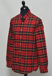 Ralph Lauren Men's Red Plaid Long Sleeve Shirt Size M Made in Sri Lanka - Picture 1 of 12