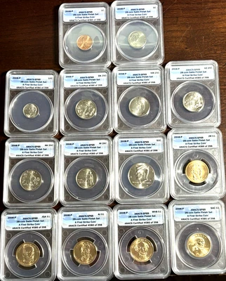 2008 P  Satin Finish US Mint - 14 Coin Set ANACS SP69 - First Strike Coins - Image 1 of 4