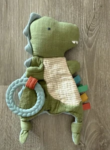 Itzy Ritzy Bitzy Crinkle Sensory Crinkle Toy with Teether Dino Dinosaur Lovey - Picture 1 of 3