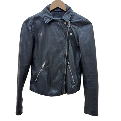 Madewell The Washed Leather Motorcycle Jacket Women XS Grunge Edgy Soft Moto - Image 1 of 4