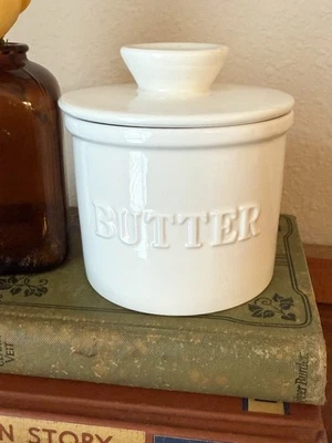White Porcelain Butter Bell French Country Classic - Image 1 of 4