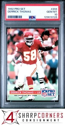 1992 PRO SET #204 DERRICK THOMAS CHIEFS HOF PSA 10 - Image 1 of 3