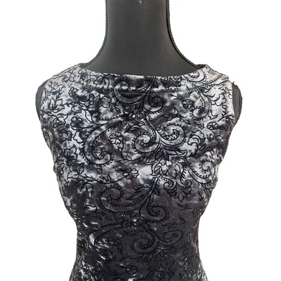 De Colección Vestido La Belle Mujer S Negro Plata Terciopelo Cuello Barco Vaina Capricho Hada Foto 1 de 4