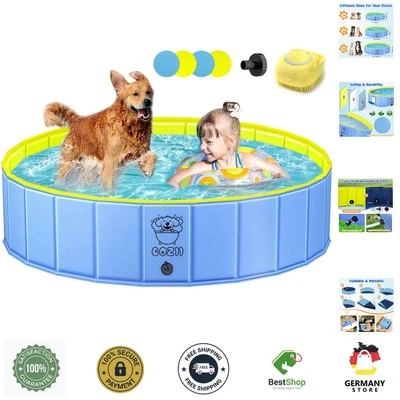 Hundepool Faltbar Tragbar 120x30cm Rutschfest PVC Kinder Hunde Baden Planschb... - Bild 1 von 4