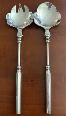 Juego de servir ensalada plato de plata vintage Alton con asas de baquelita Foto 1 de 4