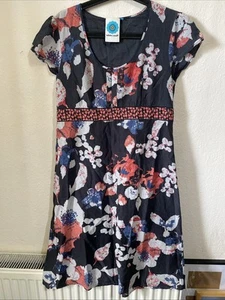 White Stuff Women's Summer Dress Size 16 Cotton/Silk Black Floral - Picture 1 of 6