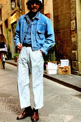 VINTAGE LEVIS 70501  0106 JACKET size M MEDIUM mens TYPE 1 TRUCKER Denim pleat - Image 1 of 4