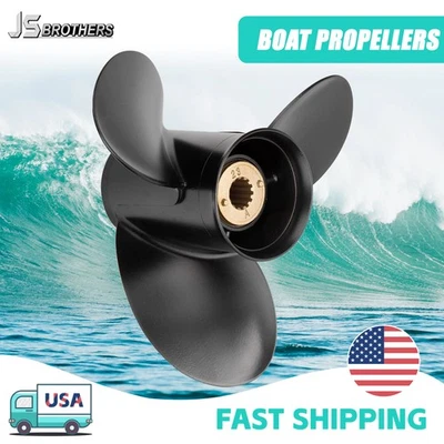 10 3/8 x 13 P Outboard Propeller for Mercury 25-60HP 13 Spline, 48-73136A45, RH - Image 1 of 4