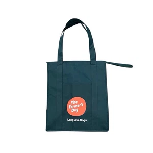 THE FARMER'S DOG Insulated Zip Up Tote Bag Handles Grocery Size Dark Green - Picture 1 of 7