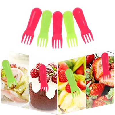10Pcs Plastic Fruit Fork Mini Cartoon Fruit Fork Snack Cake Dessert Food Pi.82 - Image 1 of 4