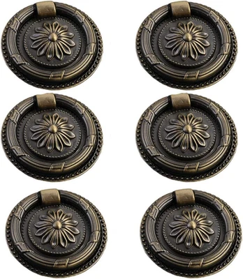 Alças de anel de bronze esfregadas a óleo - 2" puxadores de armário, conjunto de 6 - Imagem 1 de 4