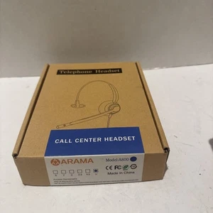 ARAMA Cuffie Telefono Call Center Nero Cancellazione Rumore A800 - Foto 1 di 3
