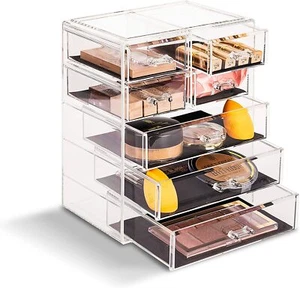 Sorbus Makeup and Jewelry Storage Case Display-3 Large and 4 Small Drawers - Picture 1 of 7