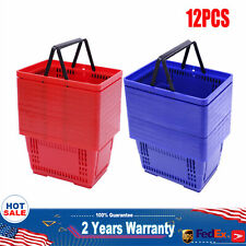 Stackable Shopping Basket Retail Store 18L Capacity with Handle 12Pcs Blue/Red
