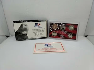 2004 S US Mint 50 State Quarters Silver Proof Set - Original Box & COA - Picture 1 of 4
