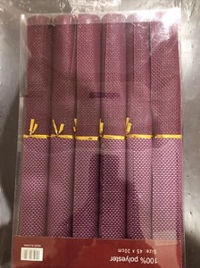 6 PIECE PLACEMAT SET, 100 % polyester Size 45 X 30 Cm Brand New - Picture 1 of 1