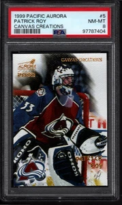 PATRICK ROY 1999-00 Pacific Aurora Canvas Creations #5 RARE PSA 8 Near-Mint HOF - Picture 1 of 2