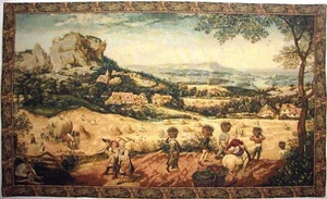  THE HAY HARVEST BY J P BRUEGEL BELGIAN LINED TAPESTRY WALL HANGING, 43" X 26" - Picture 1 of 5