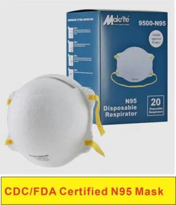 N95 P2 Disposable Face Mask Respirator Masks CDC NIOSH 5 Layer-White - Picture 1 of 12