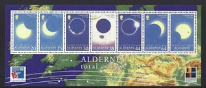 ALDERNEY 1999 TOTAL ECLIPSE OF THE SUN FINE USED MINIATURE SHEET - Picture 1 of 1