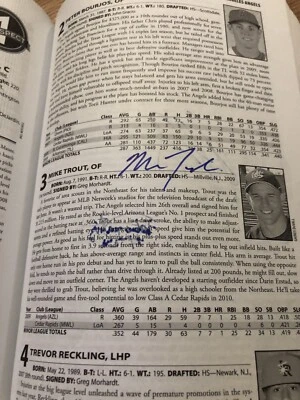 Mike Trout True Rookie Auto Signed 2010 Prospect Handbook 30 PLUS Autographs JSA - Image 1 of 4