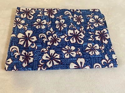 Tommy Hilfiger двойной плоский лист ~ синий гавайский гибискус 100% хлопок цельный - Изображение 1 из 4