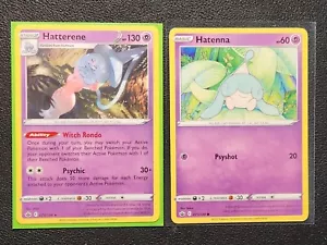 Hatterene 073/198 & Hatenna 071/198 Pokemon card Chilling Reign NM - Picture 1 of 1