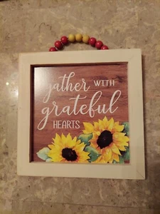ROOM AND RETREAT WALL DECOR "GATHER WITH GRATEFUL HEARTS " - Picture 1 of 2