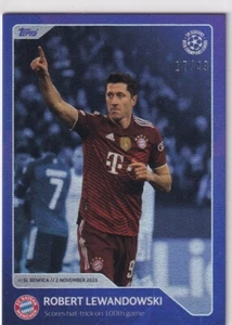 Topps 30 Seasons Champions League No. 63 Robert Lewandowski Blue Parallel 17/49 - Picture 1 of 2