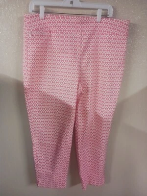 Van Heusen Size 16 Stretch Extessible Slip On Pants Pink &White  - Image 1 of 4