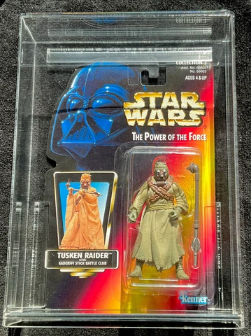 SUPER RARE Star Wars POTF2 Tusken Raider NR MINT OPEN Left Hand Variant Acrylic Cover