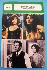 Italian actress Sophia Loren Period 1956-1978 biographical French Trade Card - Picture 1 of 1