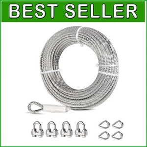 Kit de cables todo en uno de acero inoxidable - 100 pies, 6400 libras para tirolesas y proyectos - Imagen 1 de 13