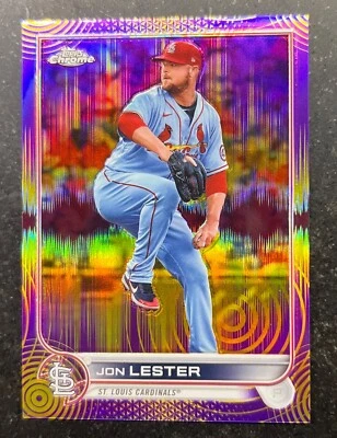 2022 Topps Chrome Sonic Purple Yellow Refractor Jon Lester #187 10/299 - Image 1 of 2