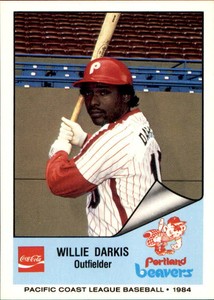 1984 Portland Beavers Cramer 211 Willie Darkis Guthrie Oklahoma OK Baseball Card
