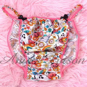 Halloween Satin Rainbow Ghost panties Sissy MEN'S shiny string Bikini undies - Picture 1 of 6