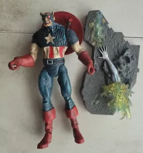 MARVEL DIAMOND SELECT LEGENDS ZOMBIE CAPTAIN AMERICA LOOSE FIGURE W/ STAND! L33 - Picture 1 of 4