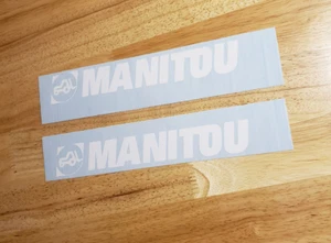 manitou 16” WHITE Vinyl Decal Sticker (Set of 2) Excavator Forklift Loader - Picture 1 of 1