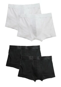 2 x Hanes Stretch Cotton Mens Mans Black or White Boxers Boxer Shorts - Picture 1 of 6